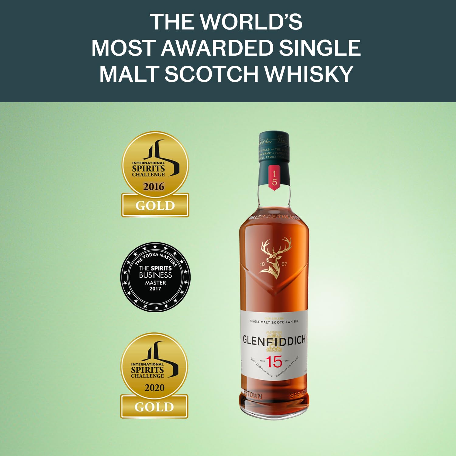 Glenfiddich 15 Jahre Solera Whisky 0,7l Geschenkbox honig
