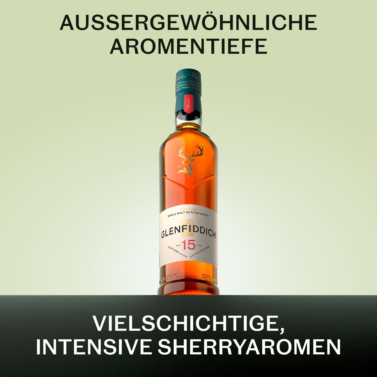 Glenfiddich 15 Jahre Solera Whisky 0,7l Geschenkbox honig