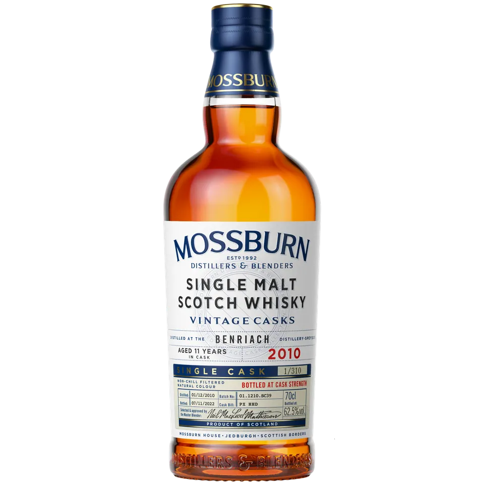 Mossburn Single Cask Benriach 2010 PX Finish Whisky fruchtig