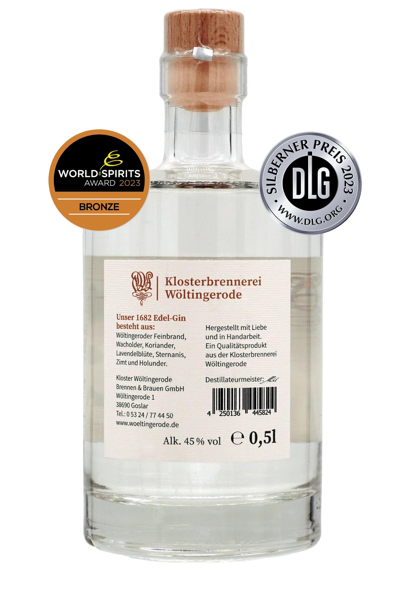 Klosterbrennerei Wöltingerode 1682 Edel Gin Wacholder 45%