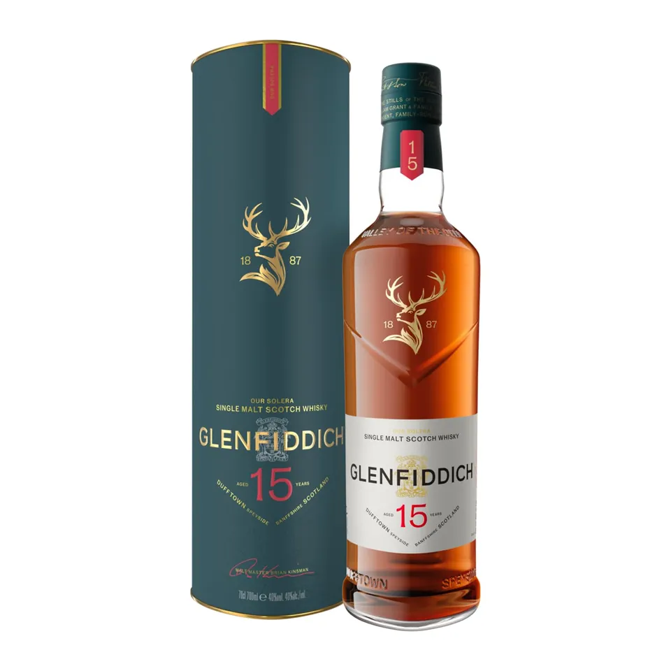 Glenfiddich 15 Jahre Solera Whisky 0,7l Geschenkbox honig